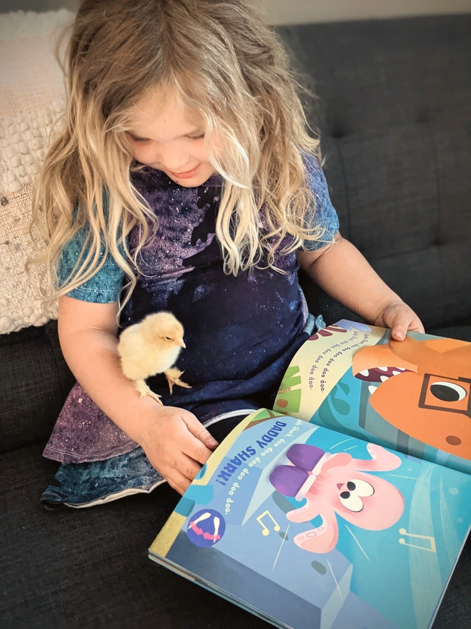Willow with a baby chick
